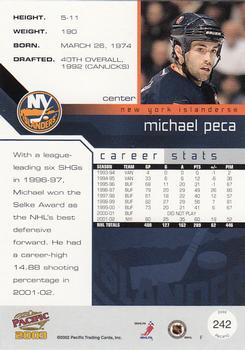 2002-03 Pacific #242 Michael Peca Back