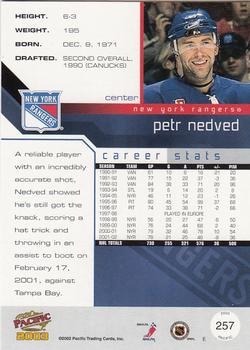 2002-03 Pacific #257 Petr Nedved Back