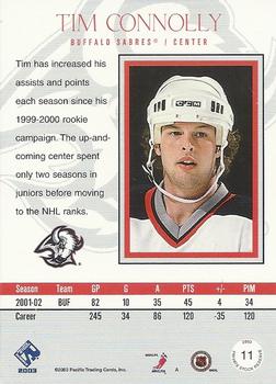 2002-03 Pacific Private Stock Reserve #11 Tim Connolly Back