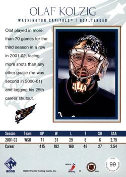 2002-03 Pacific Private Stock Reserve #99 Olaf Kolzig Back