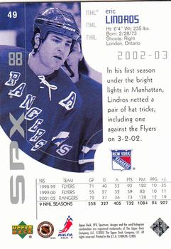 2002-03 SPx #49 Eric Lindros Back
