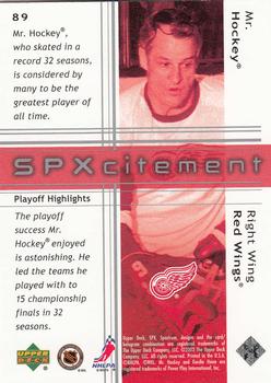 2002-03 SPx #89 Gordie Howe Back