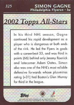 2002-03 Topps #325 Simon Gagne Back
