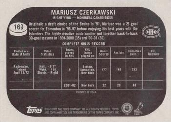 2002-03 Topps Heritage #169 Mariusz Czerkawski Back