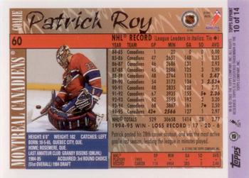 2002-03 Topps - Patrick Roy Reprints #10 Patrick Roy Back