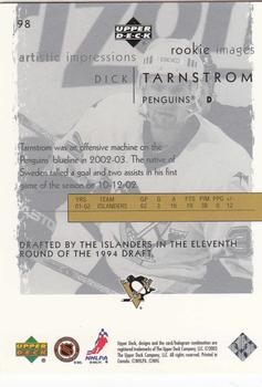 2002-03 Upper Deck Artistic Impressions #98 Dick Tarnstrom Back
