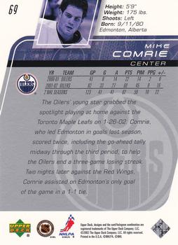 2002-03 Upper Deck #69 Mike Comrie Back