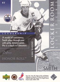 2002-03 Upper Deck Honor Roll #82 Jason Smith Back