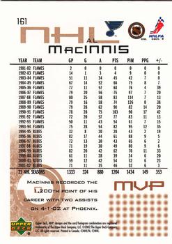 2002-03 Upper Deck MVP #161 Al MacInnis Back