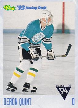 1993 Classic '93 Hockey Draft #109 Deron Quint Front