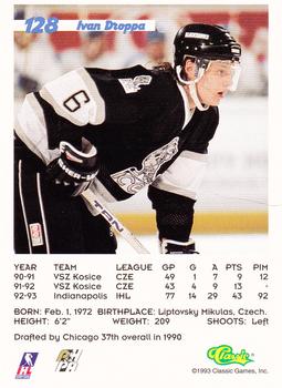 1993 Classic '93 Hockey Draft #128 Ivan Droppa Back