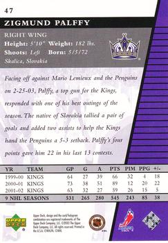 2002-03 Upper Deck Rookie Update #47 Zigmund Palffy Back