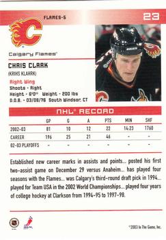 2003-04 In The Game Action #23 Chris Clark Back