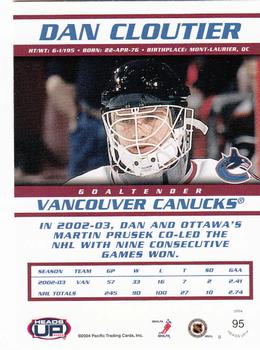 2003-04 Pacific Heads Up #95 Dan Cloutier Back