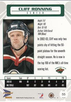 2003-04 Pacific Prism #55 Cliff Ronning Back