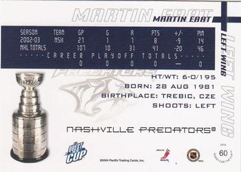 2003-04 Pacific Quest for the Cup #60 Martin Erat Back