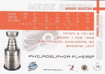2003-04 Pacific Quest for the Cup #79 Mark Recchi Back