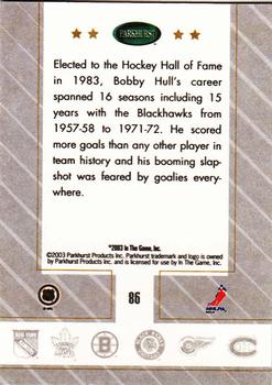 2003-04 Parkhurst Original Six Chicago #86 Bobby Hull Back