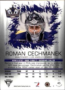 2003-04 Pacific Private Stock Titanium #45 Roman Cechmanek Back