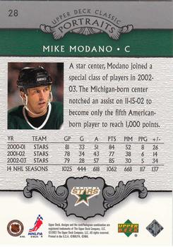2003-04 Upper Deck Classic Portraits #28 Mike Modano Back
