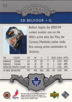2003-04 Upper Deck Classic Portraits #93 Ed Belfour Back