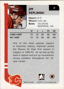 2004-05 In The Game Franchises Canadian #8 Jim Peplinski Back
