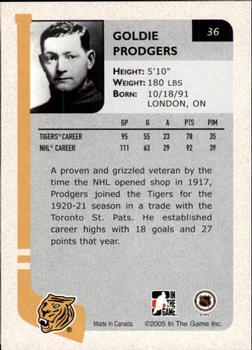 2004-05 In The Game Franchises Canadian #36 Goldie Prodgers Back
