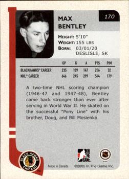 2004-05 In The Game Franchises US West #170 Max Bentley Back