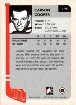 2004-05 In The Game Franchises US West #198 Carson Cooper Back