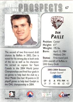 2004-05 In The Game Heroes and Prospects #67 Daniel Paille Back
