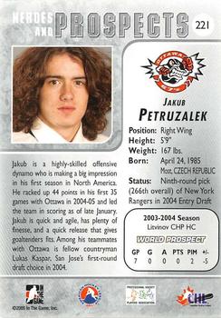 2004-05 In The Game Heroes and Prospects #221 Jakub Petruzalek Back