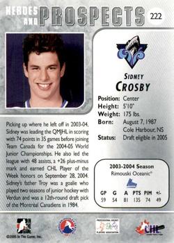 2004-05 In The Game Heroes and Prospects #222 Sidney Crosby Back