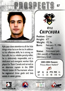 2004-05 In The Game Heroes and Prospects #87 Kyle Chipchura Back