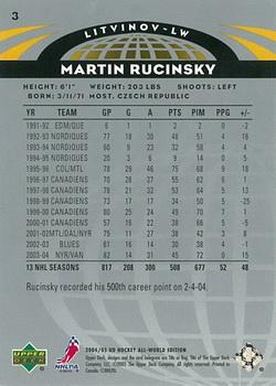 2004-05 Upper Deck All-World Edition #3 Martin Rucinsky Back