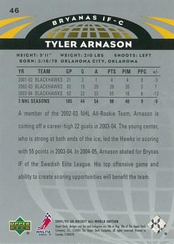 2004-05 Upper Deck All-World Edition #46 Tyler Arnason Back