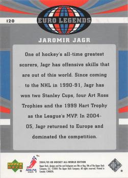 2004-05 Upper Deck All-World Edition #120 Jaromir Jagr Back