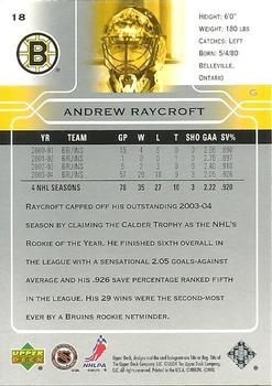 2004-05 Upper Deck #18 Andrew Raycroft Back