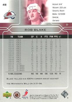 2004-05 Upper Deck #45 Rob Blake Back