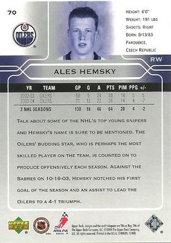 2004-05 Upper Deck #70 Ales Hemsky Back