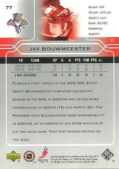 2004-05 Upper Deck #77 Jay Bouwmeester Back