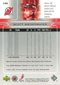 2004-05 Upper Deck #105 Scott Niedermayer Back