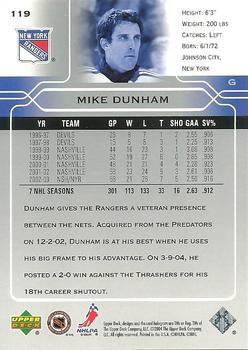 2004-05 Upper Deck #119 Mike Dunham Back