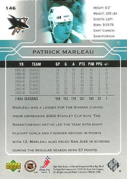 2004-05 Upper Deck #146 Patrick Marleau Back