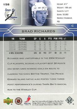 2004-05 Upper Deck #158 Brad Richards Back
