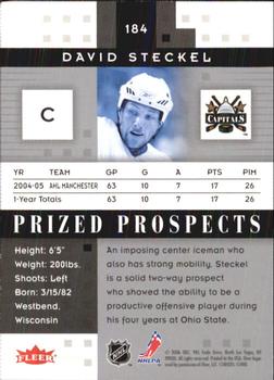 2005-06 Fleer Hot Prospects #184 David Steckel Back