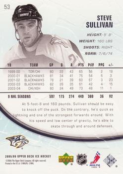 2005-06 Upper Deck Ice #53 Steve Sullivan Back