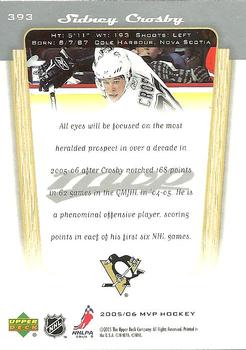 2005-06 Upper Deck MVP #393 Sidney Crosby Back
