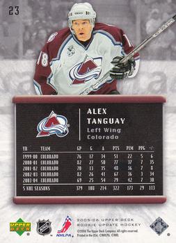 2005-06 Upper Deck Rookie Update #23 Alex Tanguay Back