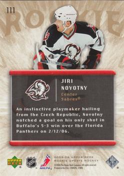 2005-06 Upper Deck Rookie Update #111 Jiri Novotny Back