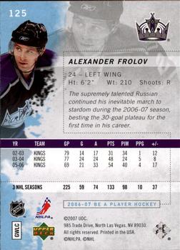 2006-07 Be A Player #125 Alexander Frolov Back